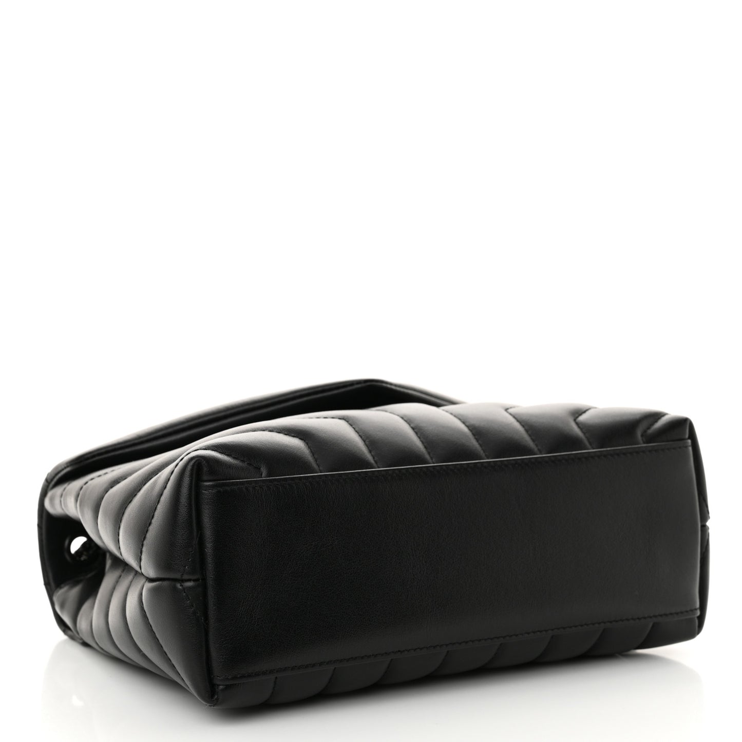Calfskin Y Quilted Monogram Monochrome Small Loulou Chain Satchel Black