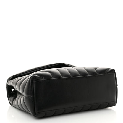 Saint Laurent Calfskin Y Quilted Monogram Monochrome Small Loulou Chain Satchel Black 4 of 11