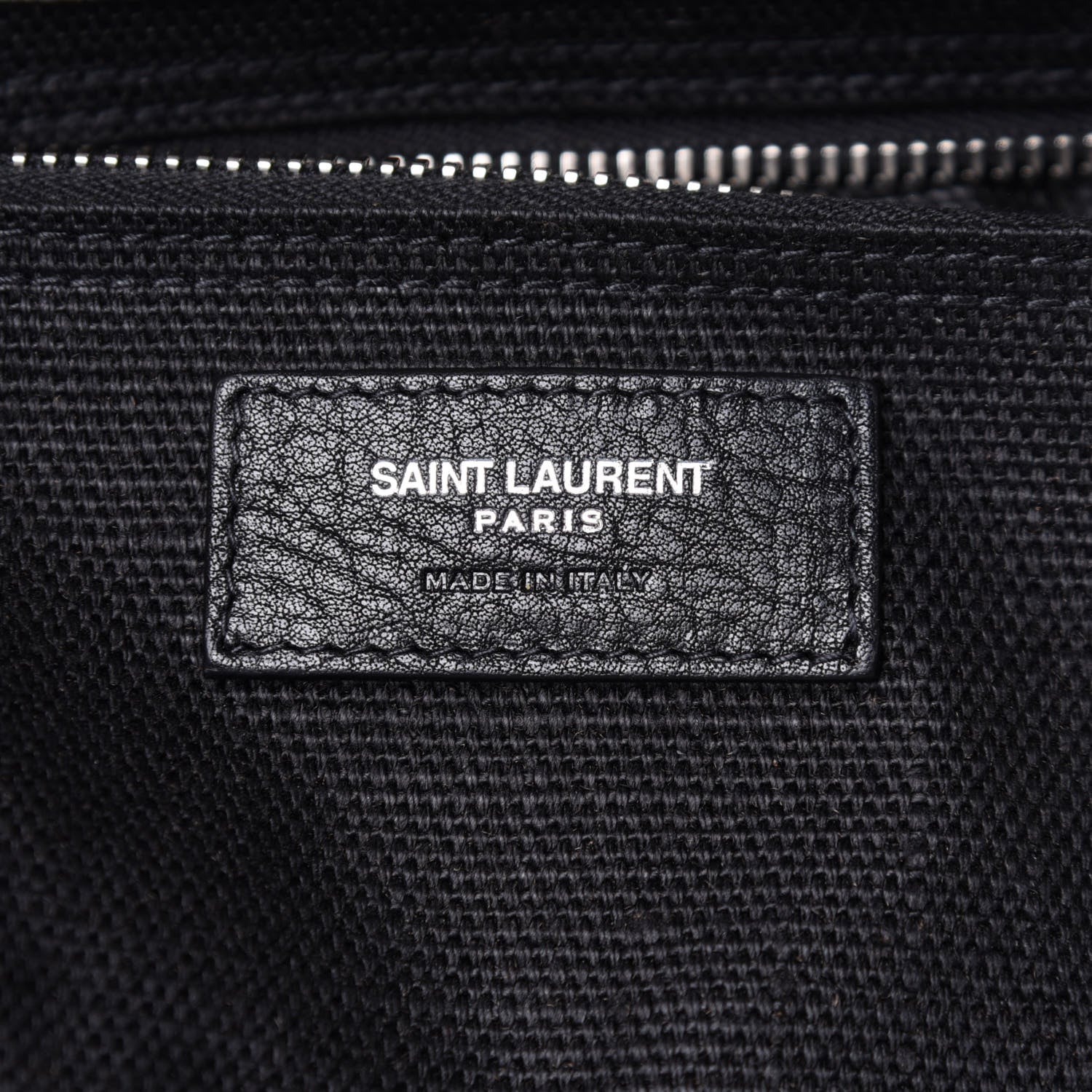 Saint Laurent Linen Calfskin Rive Gauche North South Tote White Black 5 of 13