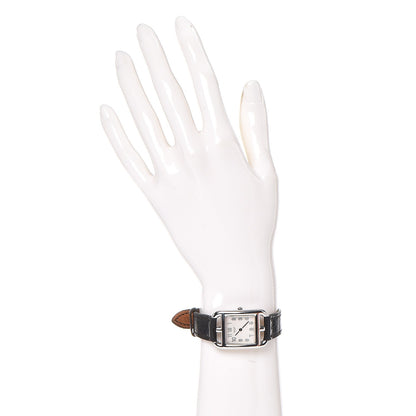 Hermes Stainless Steel Alligator 23mm Cape Cod Quartz Watch Noir 2 of 14