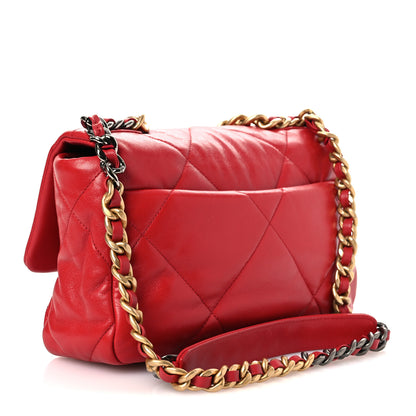 Chanel Lambskin Quilted Medium Chanel 19 Flap Red 3 of 11