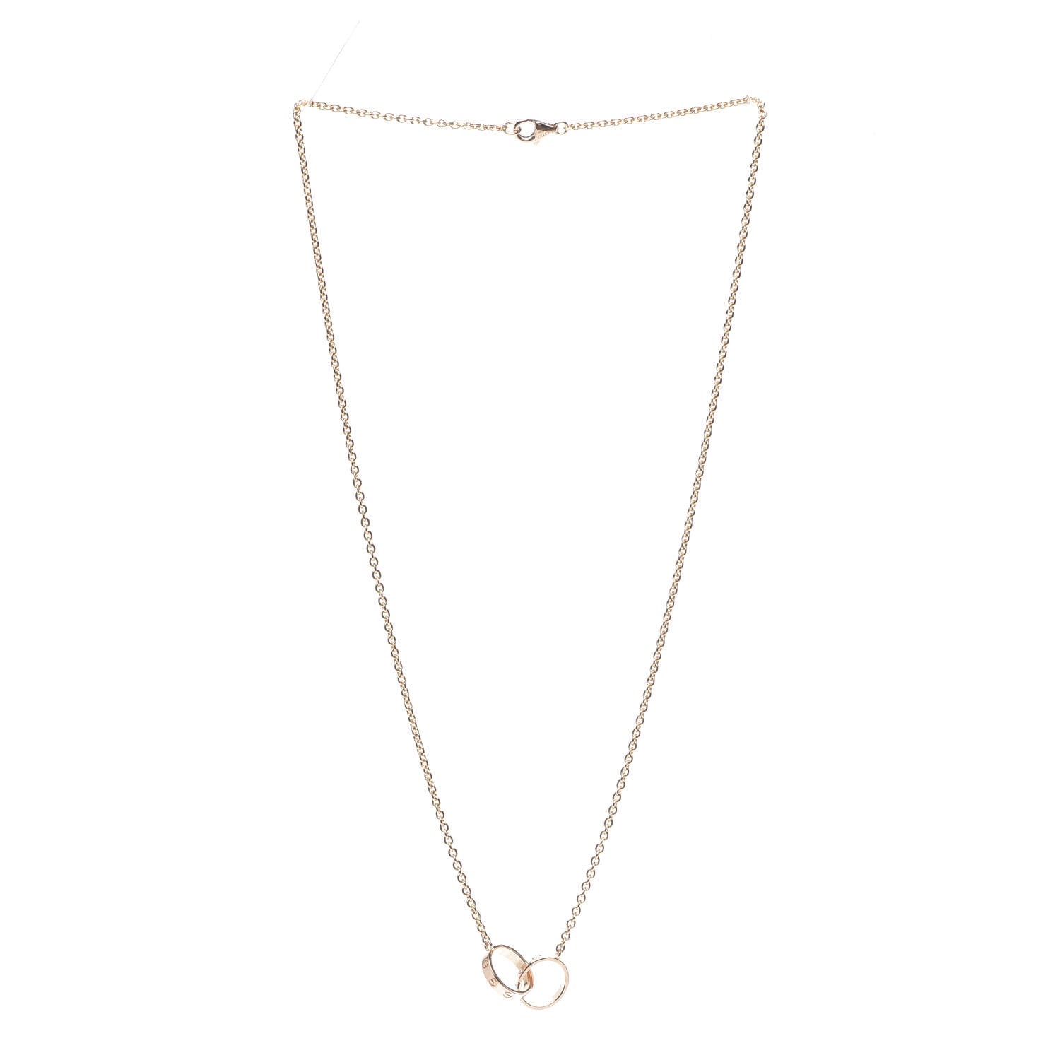 Cartier 18K Pink Gold Interlocking LOVE Necklace 3 of 9