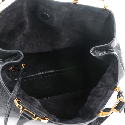 Miu Miu Goatskin Madras Tote Nero Black 5 of 8