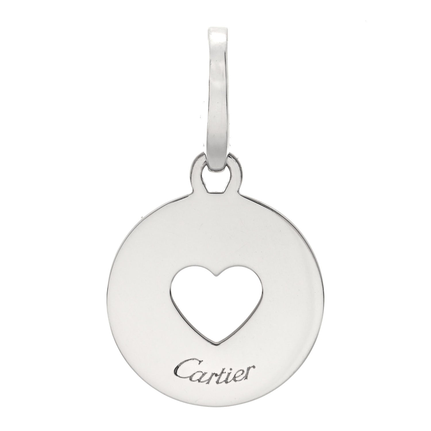 Cartier 18K White Gold Round Open Heart Charm 3 of 3