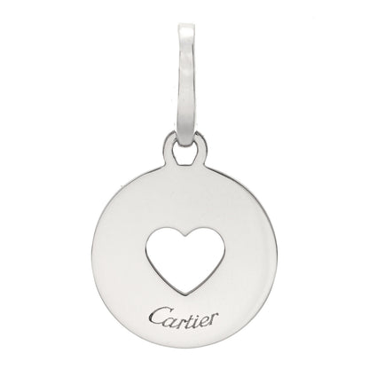 Cartier 18K White Gold Round Open Heart Charm 3 of 3