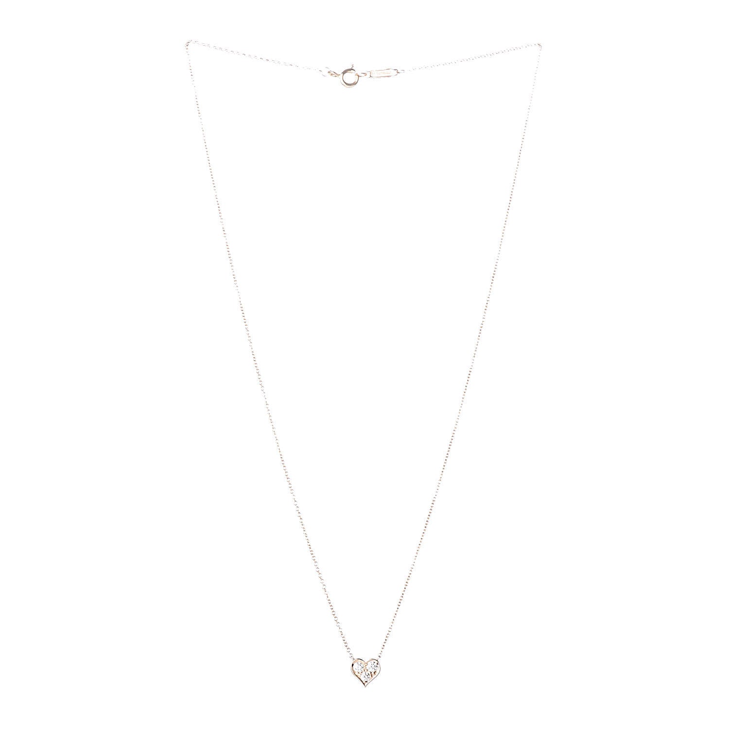 Tiffany 18K Rose Gold Diamond Heart Pendant Necklace 3 of 6