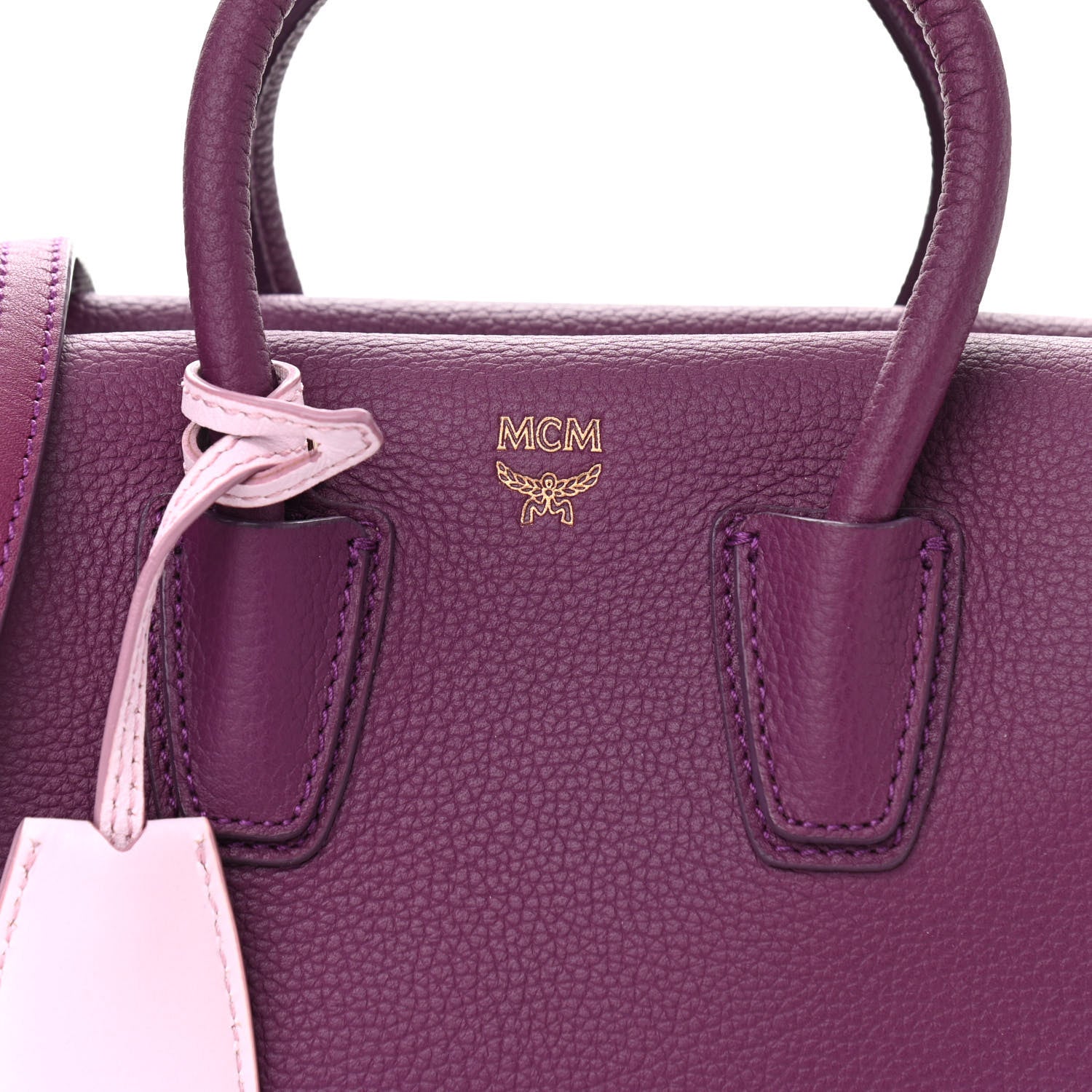 MCM Grained Calfskin Mini Milla Tote Purple 8 of 11