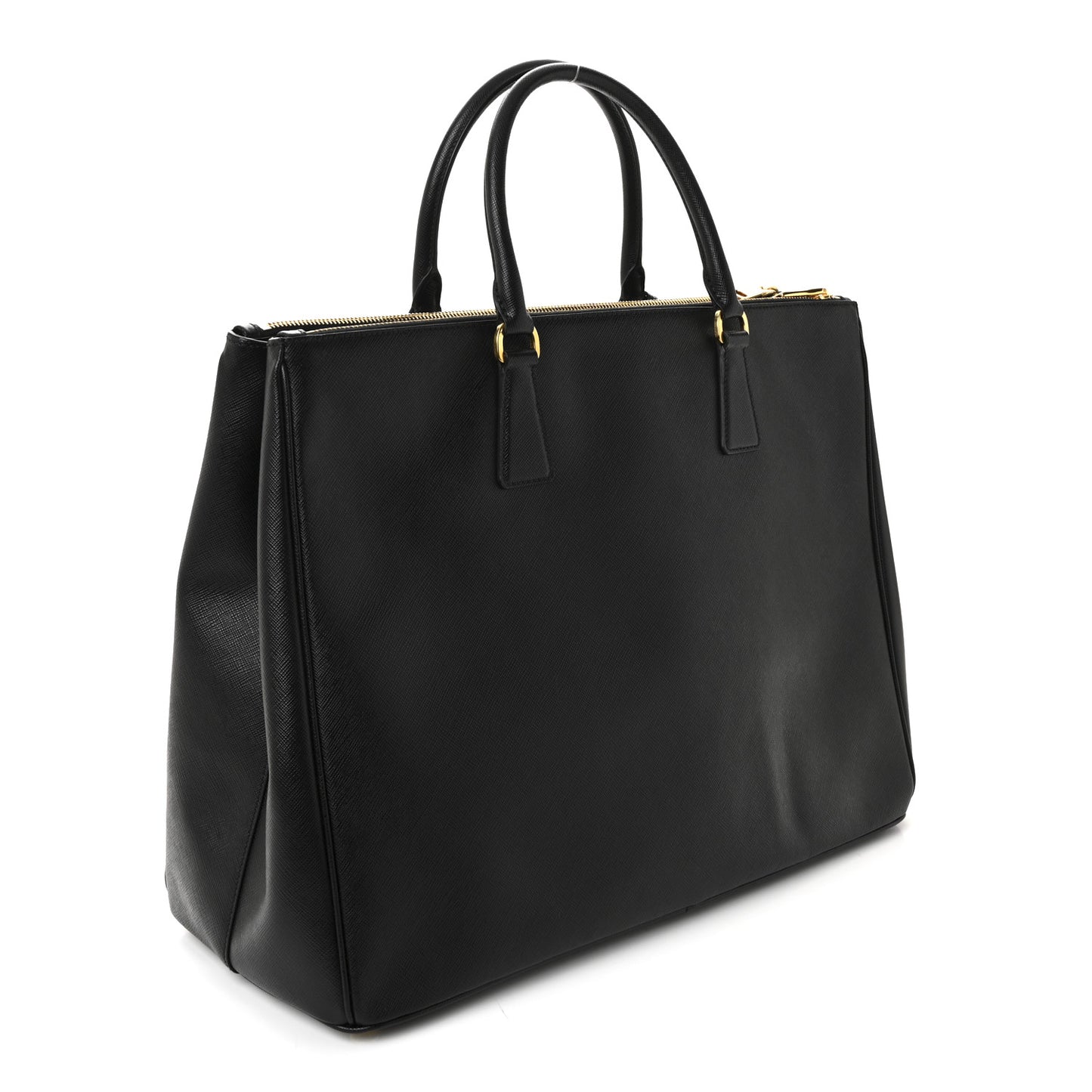Saffiano Lux Extra Large Galleria Double Zip Tote Black