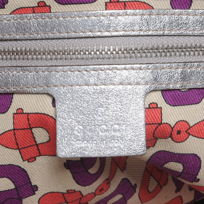 Gucci Guccissima Metallic Pelham Medium Shoulder Bag Silver 6 of 7