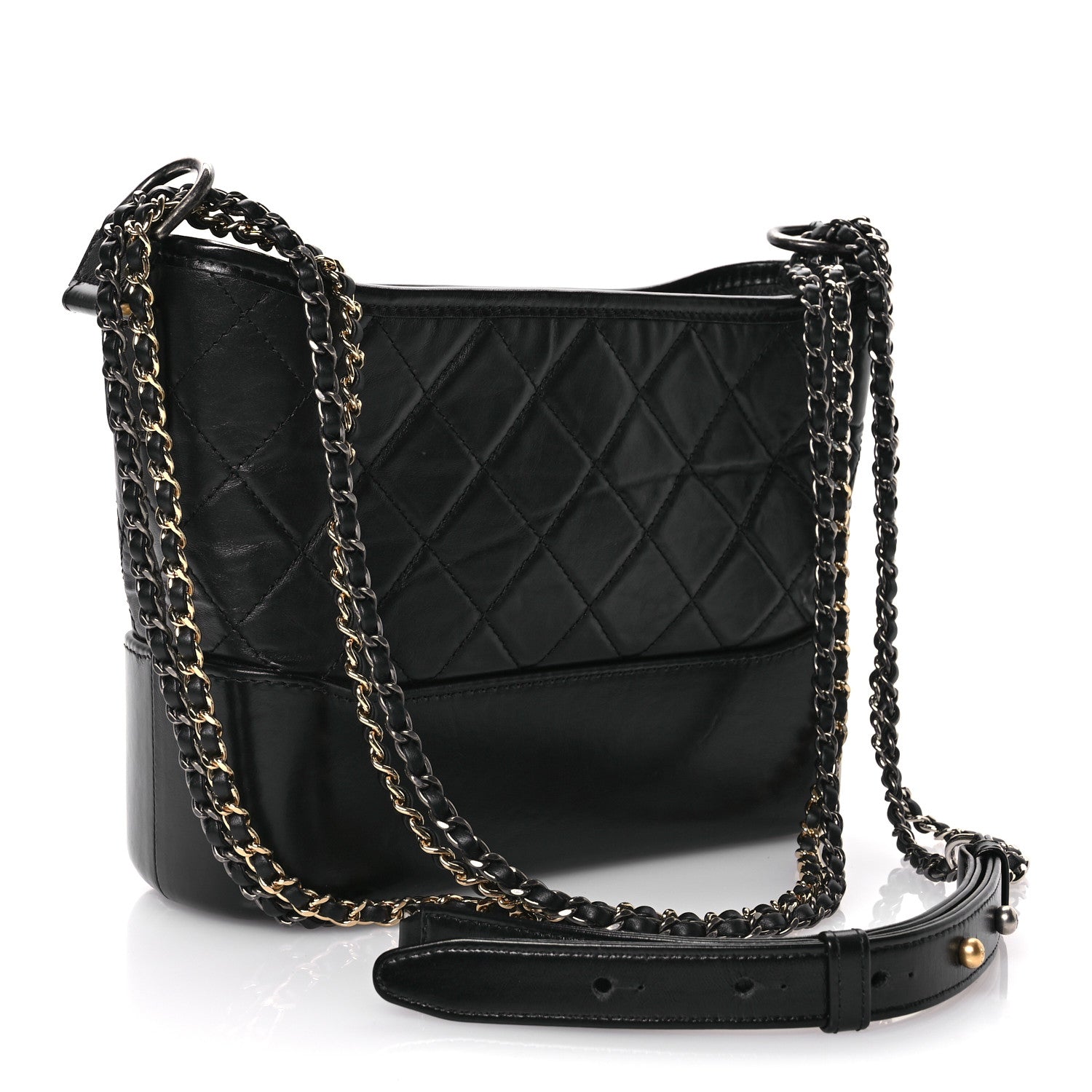 Chanel Aged Calfskin Quilted New Medium Gabrielle Hobo Black 3 of 10