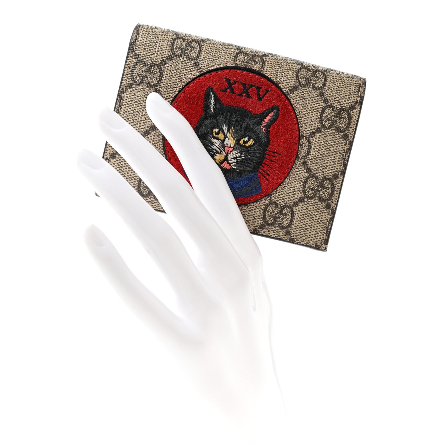 Soft GG Supreme Monogram Mystic Cat Card Case Wallet