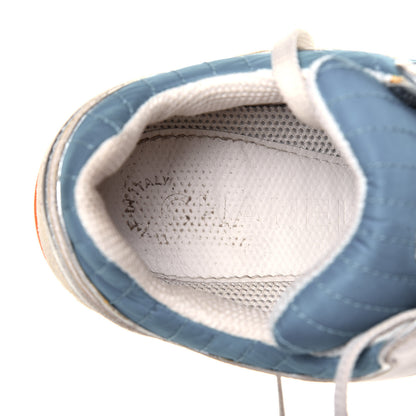 Chanel Suede Calfskin Fabric CC Sneakers 36.5 Blue White Orange 7 of 19