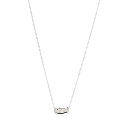 Tiffany Sterling Silver 9mm Elsa Peretti Bean Pendant Necklace 1 of 4