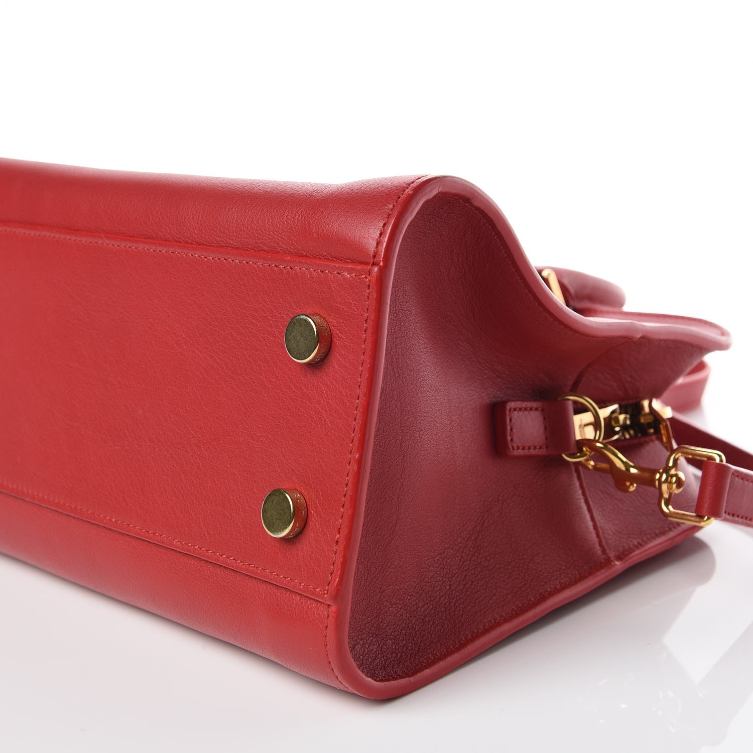 Saint Laurent Calfskin Baby Monogram Cabas Red 7 of 13