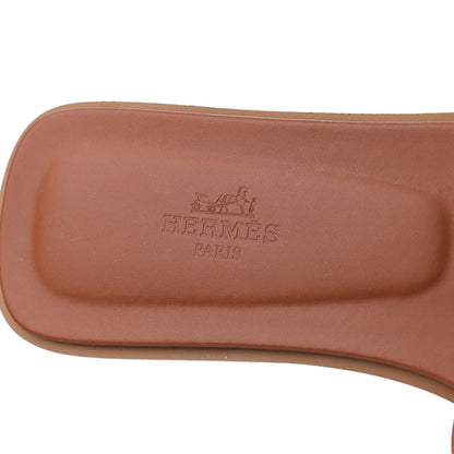Hermes Box Calfskin Oran Sandals 38 Gold 6 of 15