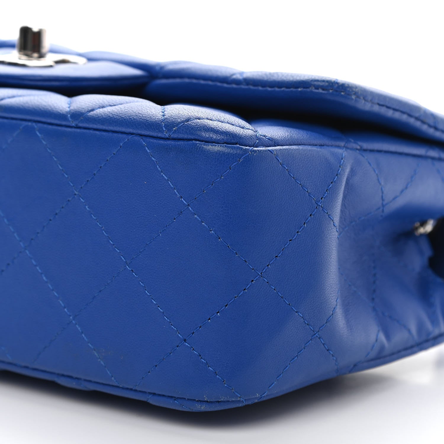 Chanel Lambskin Quilted Mini Rectangular Flap Royal Blue 10 of 11