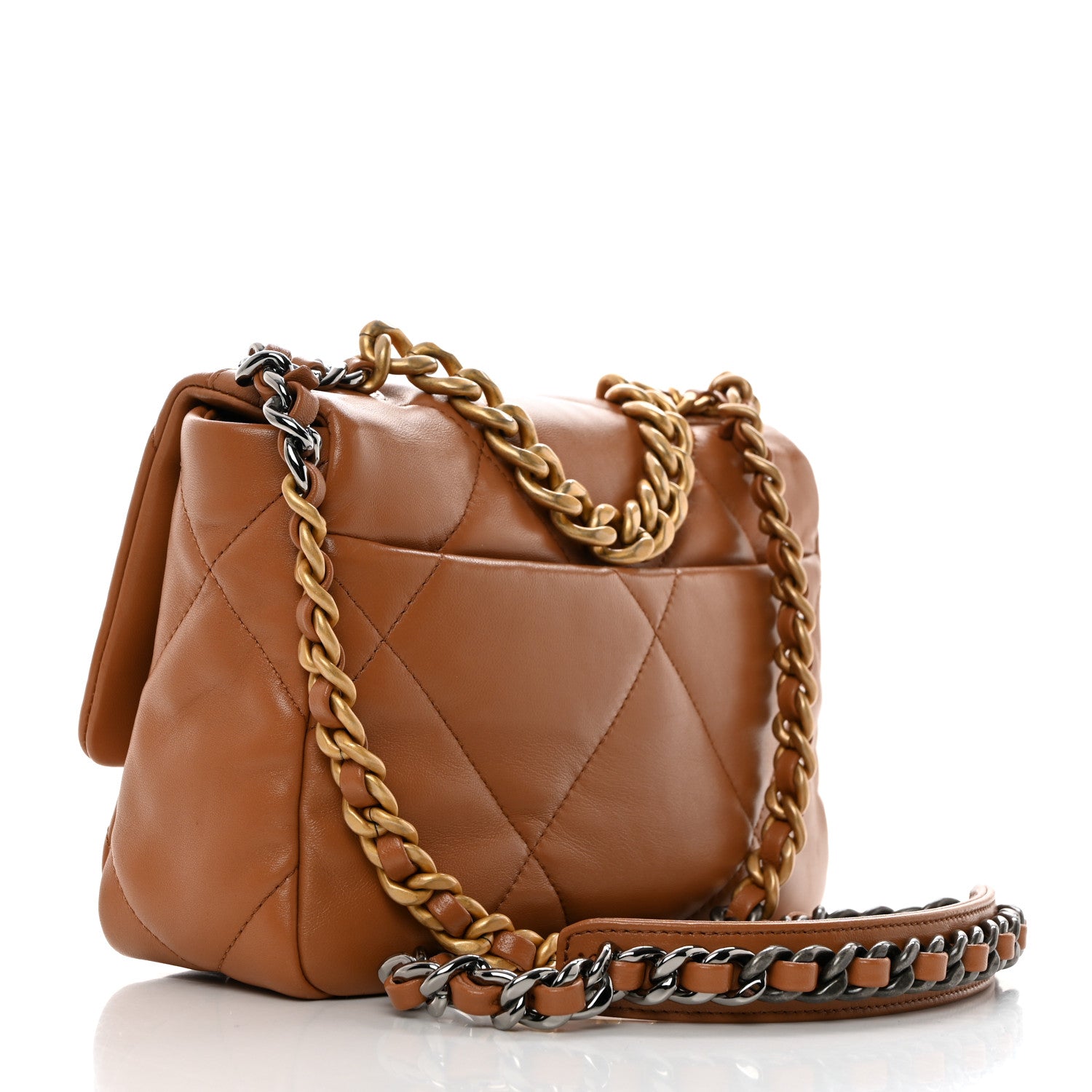 Chanel Lambskin Quilted Medium Chanel 19 Flap Brown 2 of 10