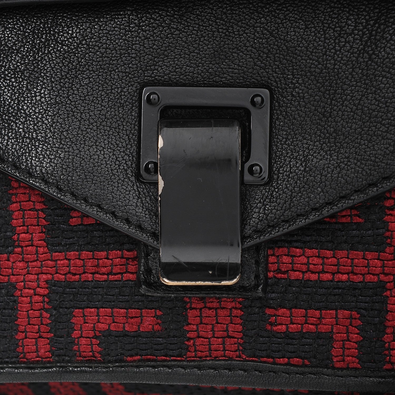 Proenza Schouler Calfskin Fabric Mochila Medium PS1 Satchel Red Black 9 of 11