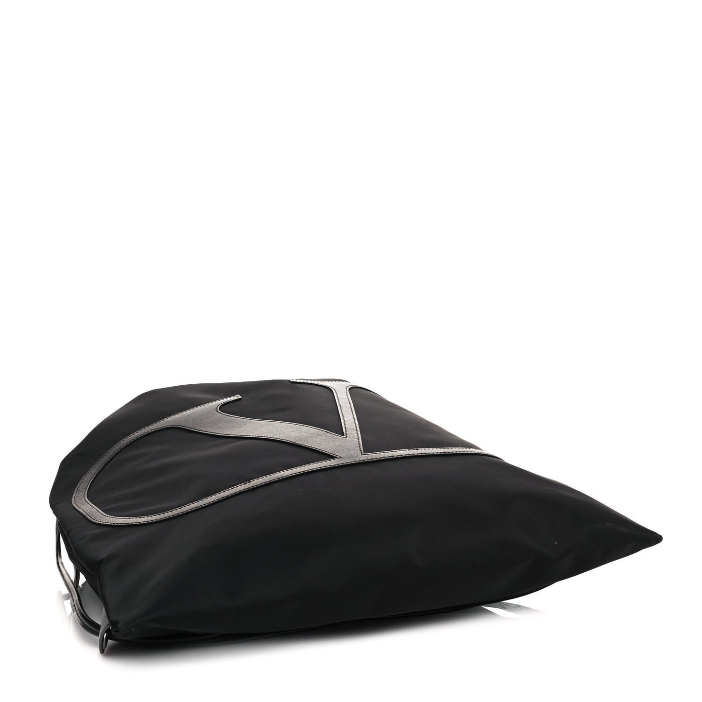 Nylon VLogo Drawstring Backpack Black
