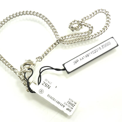 Chanel CC Army Dog Tag Necklace Silver 09P 6 of 7
