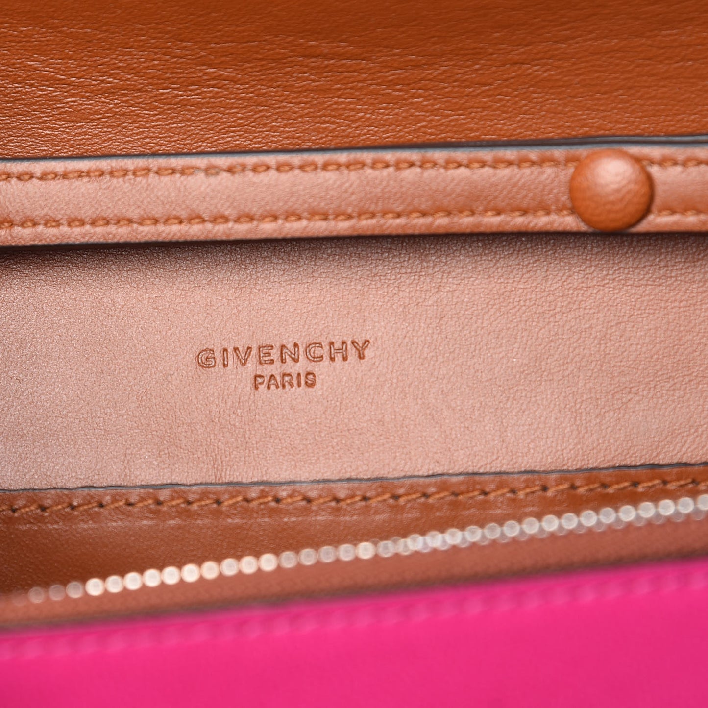 Lambskin Emblem Chain Wallet Cyclamen