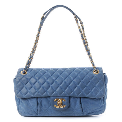 Chanel Iridescent Calfskin Large Chic Quilt Flap Blue 1 of 8