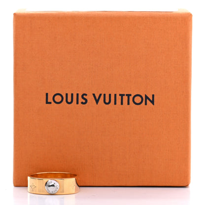 Louis Vuitton Brass Monogram Engraved Nanogram Ring M Gold 8 of 8