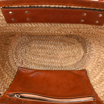 Balenciaga Straw Calfskin Bistrot Panier Small Tote Natural 5 of 13