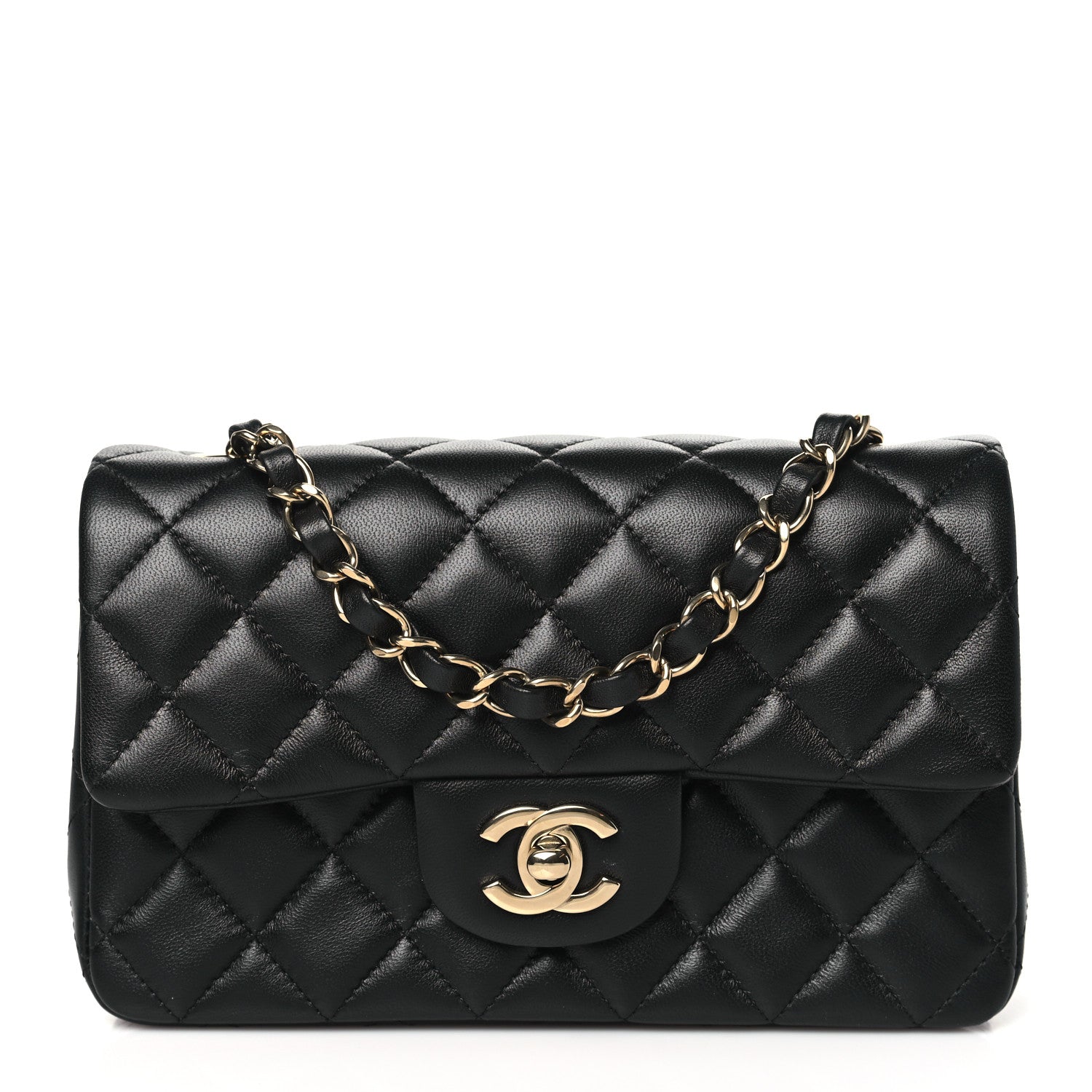Chanel Lambskin Quilted Mini Rectangular Flap Black 1 of 11