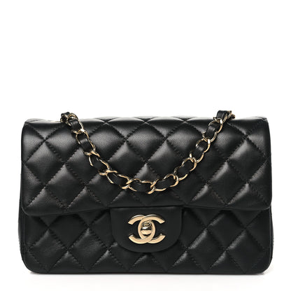 Chanel Lambskin Quilted Mini Rectangular Flap Black 1 of 11