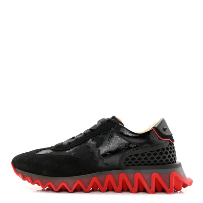 Christian Louboutin Suede Glitter Mens Loubishark Sneakers 41 Black 1 of 13