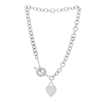 Tiffany Sterling Silver Heart Tag Toggle Necklace 3 of 5
