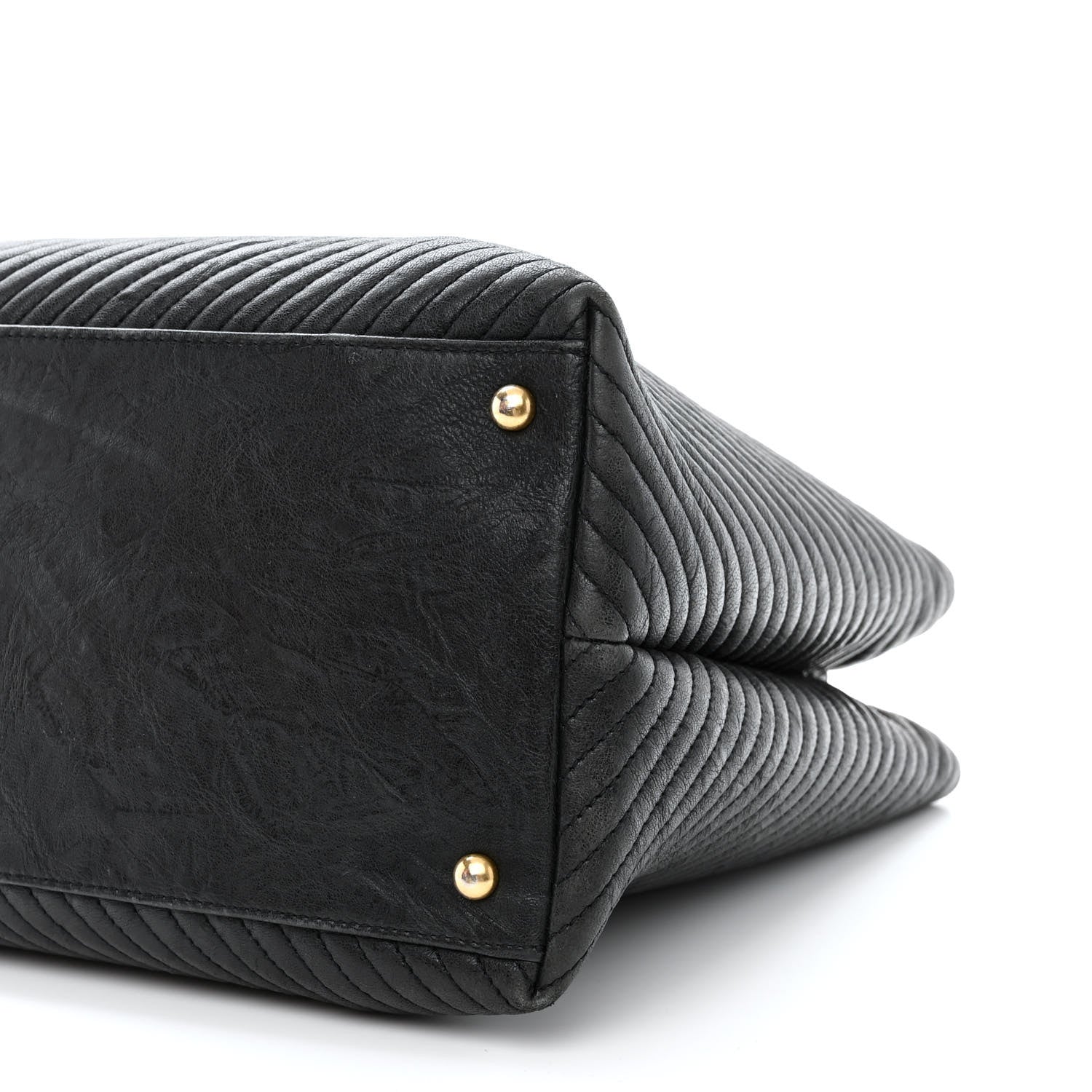 Chanel Wrinkled Lambskin Chevron Quilted Large Surpique Tote Black 11 of 12