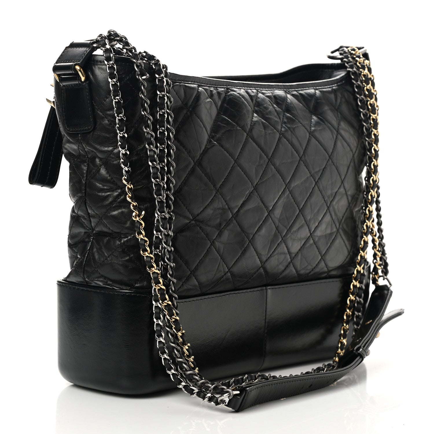 Chanel Aged Calfskin Quilted Large Gabrielle Hobo Black 3 of 11