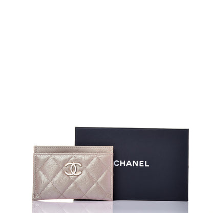 Chanel Iridescent Caviar Quilted Card Holder Beige 8 of 8