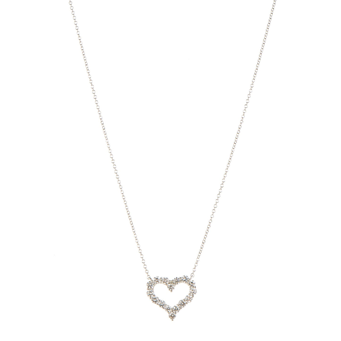 Platinum Diamond Small Heart Pendant Necklace