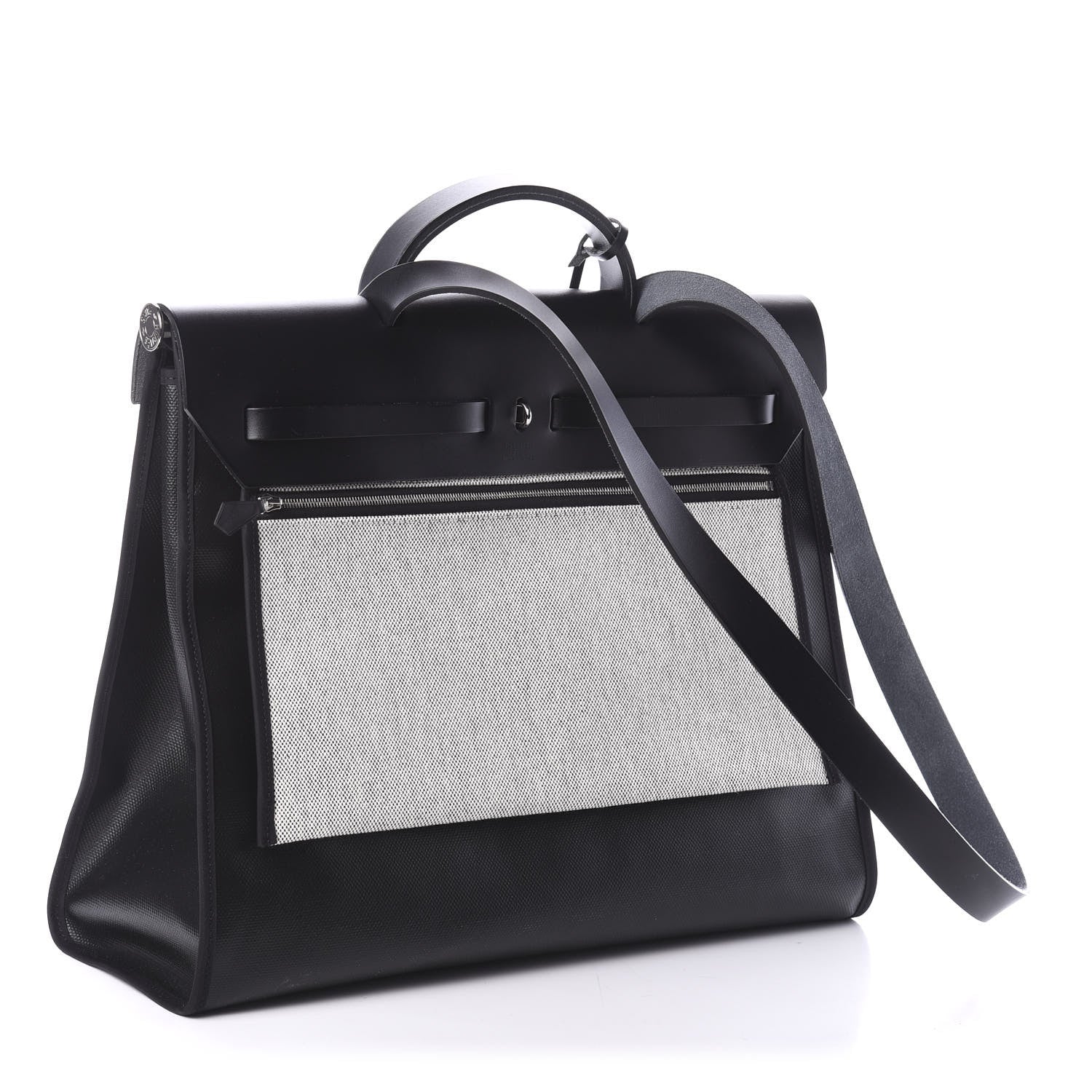Hermes Toile H Berline Vache Hunter Herbag Zip 39 MM Black Ecru 2 of 8
