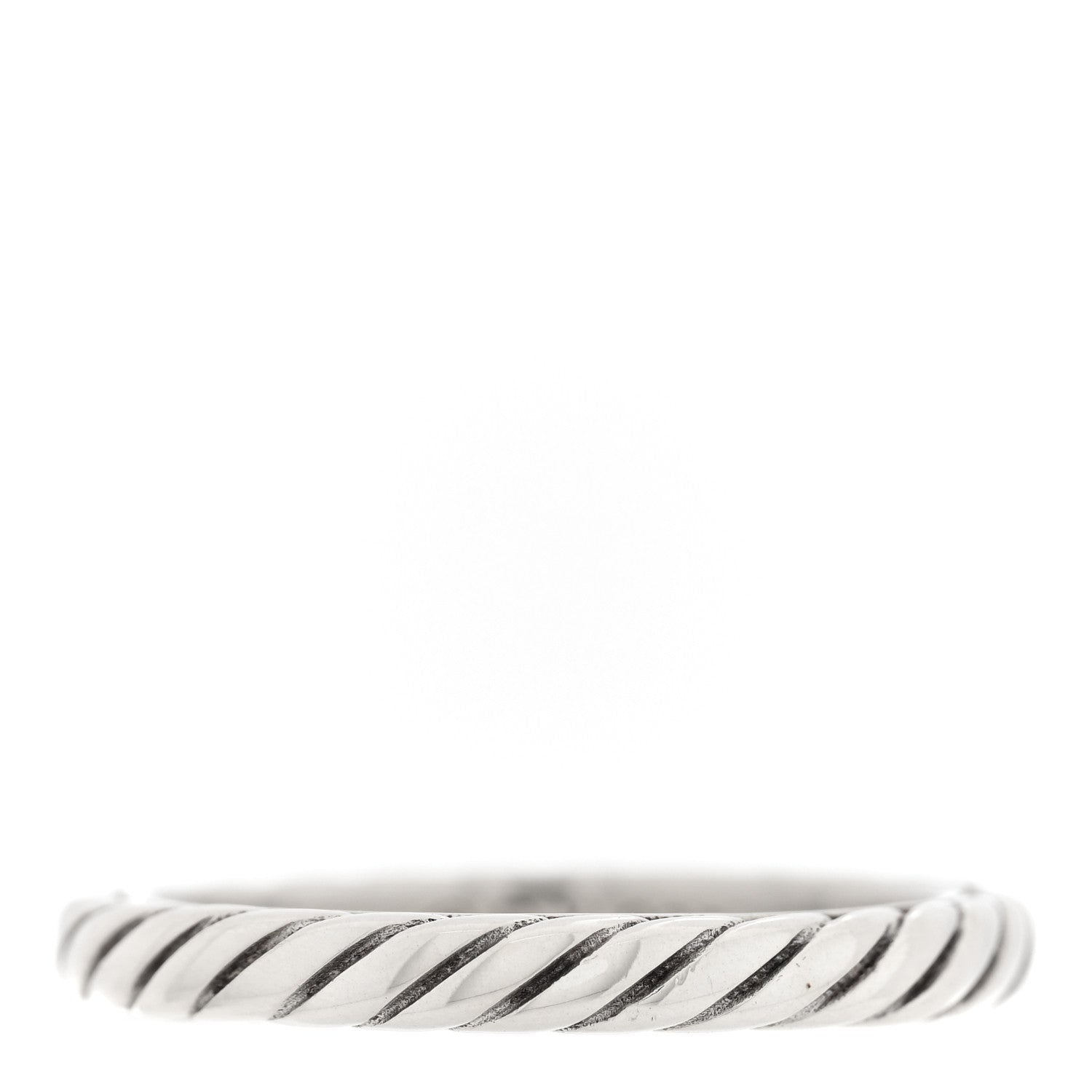 David Yurman Sterling Silver Cable Classics Band Ring 52 6 1 of 4
