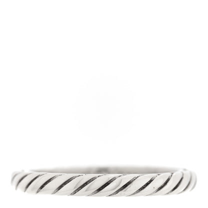David Yurman Sterling Silver Cable Classics Band Ring 52 6 1 of 4