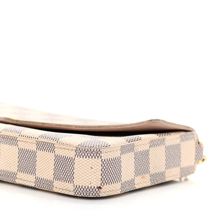 Louis Vuitton Damier Azur Pochette Felicie Chain Wallet Rose Ballerine 16 of 16