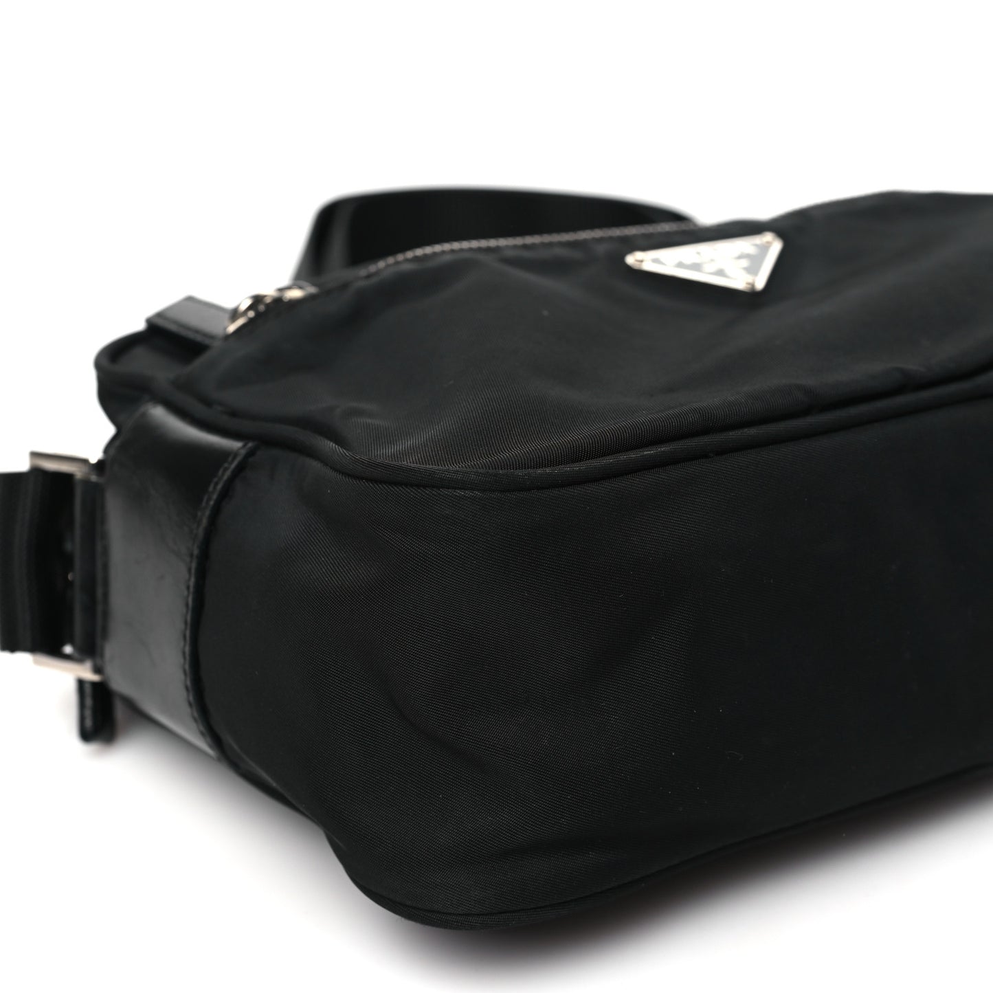 Nylon Tessuto Messenger Bag Black