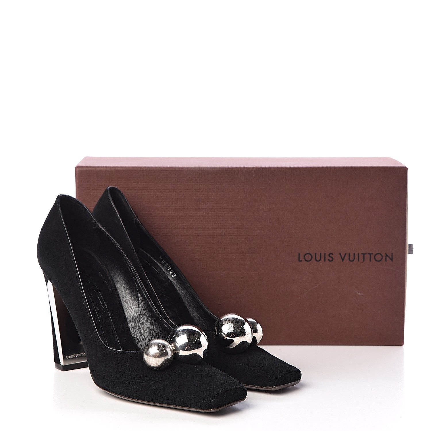 Louis Vuitton Suede Mirrored Ball Pumps 37 Black 16 of 16