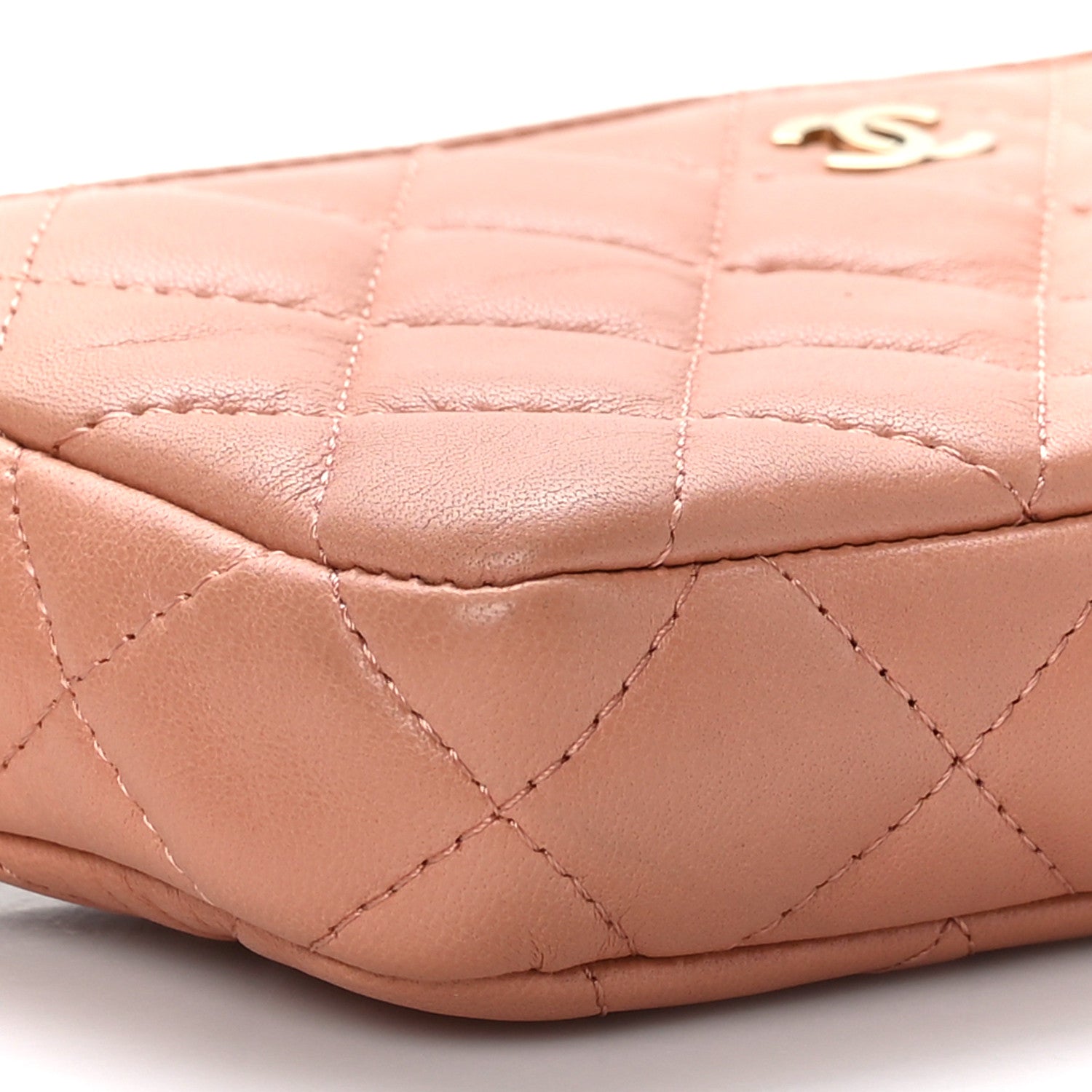 Chanel Lambskin Quilted Small Clutch With Chain Pink 12 of 12