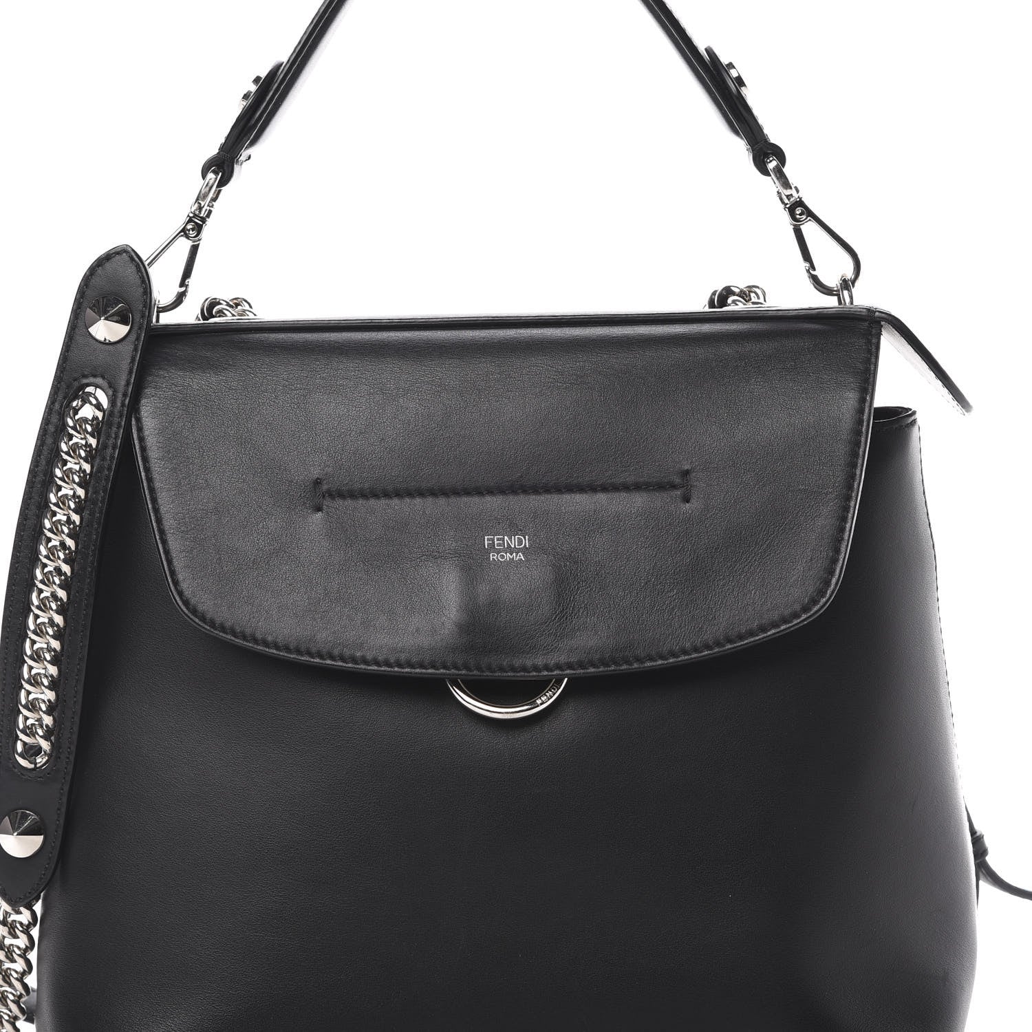 Fendi Vitello Century Opaco Large Back to School Backpack Black 8 of 14