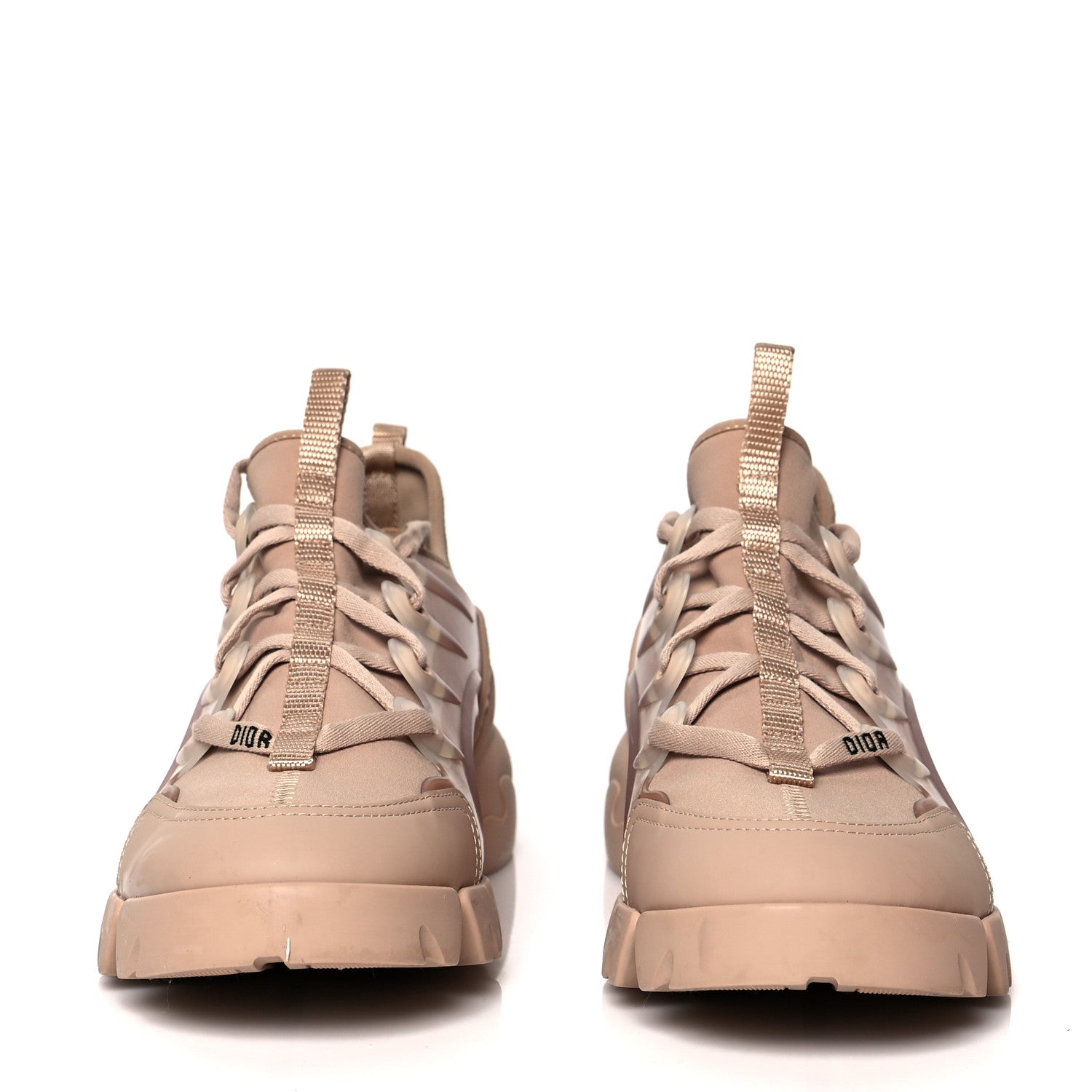 Christian Dior Neoprene Rubber Womens D-Connect Sneakers 38 Nude 2 of 12