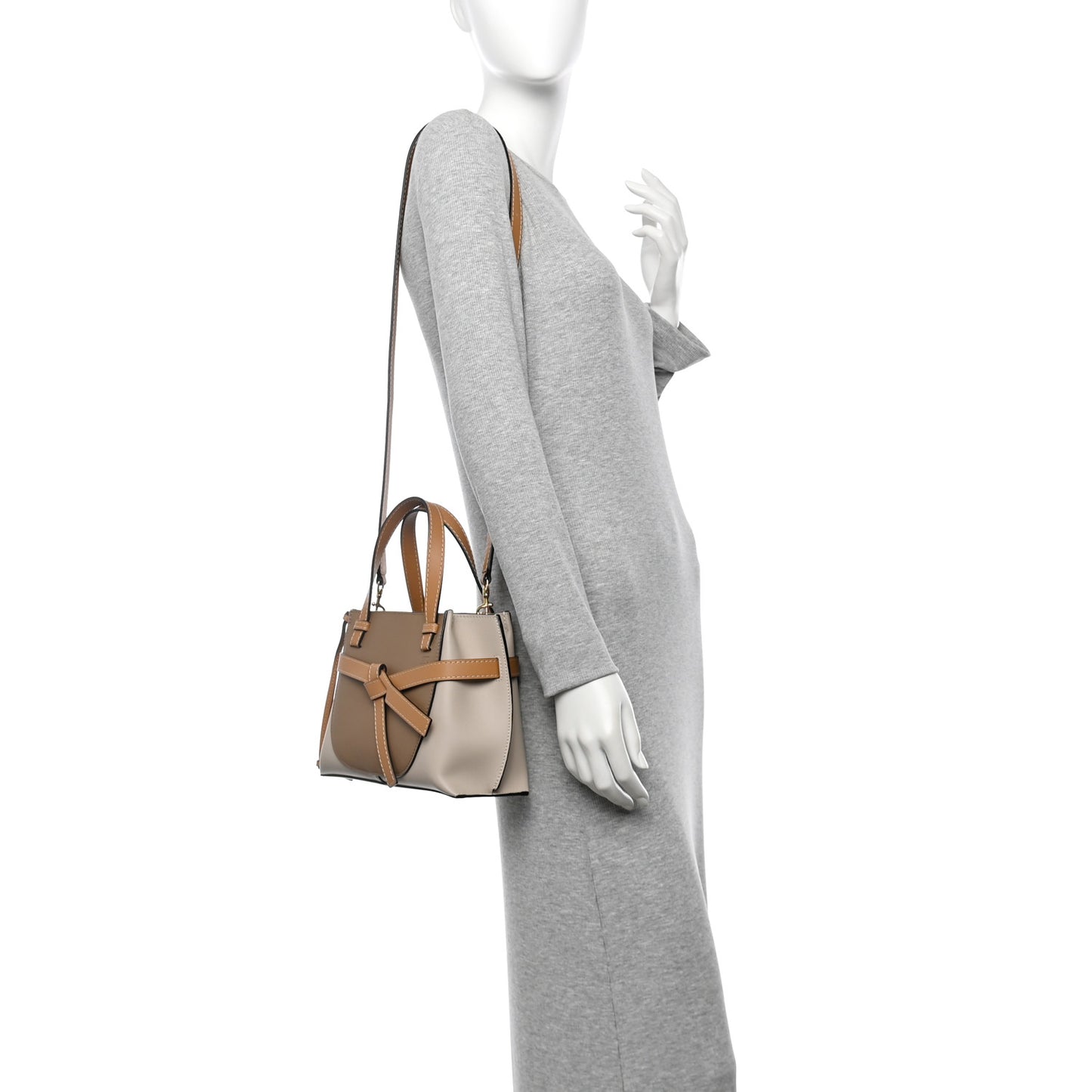 Calfskin Mini Gate Tote Mink Light Oat