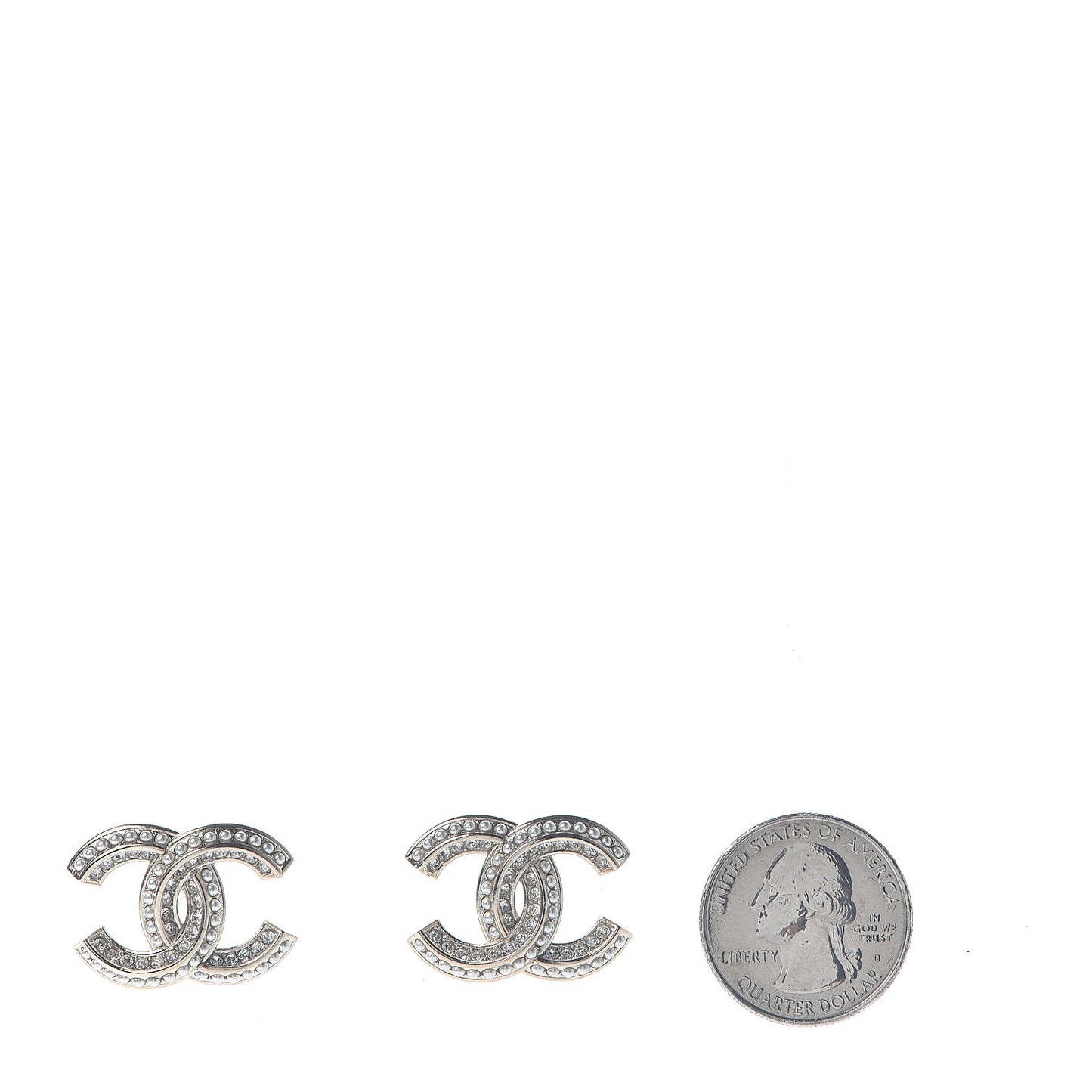 Pearl Crystal CC Earrings Gold