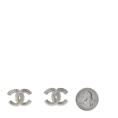 Chanel Pearl Crystal CC Earrings Gold 2 of 5