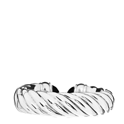 David Yurman Sterling Silver Diamond Black Onyx 18mm Waverly Hinge Bracelet 3 of 5