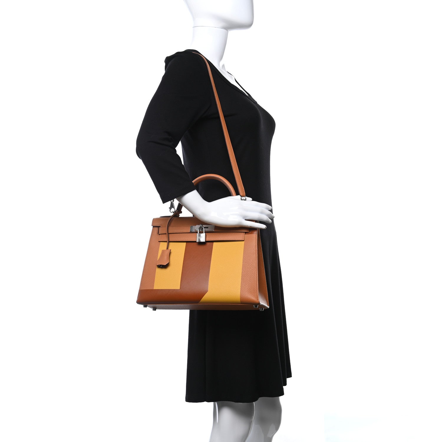 Hermes Taurillon Clemence Epsom Tadelakt Kellygraphie Lettre S Kelly Sellier 28 Toffee Ambre Fauve 4 of 23